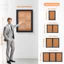 Enclosed Bulletin Board Outdoor Noticeboard with Locking Door, Weather-Resistant, Cork, Black Aluminum Frame, 36 x 24 in