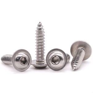 2 x M3 x 8mm Flanged Button Head Socket Cap Self Tapping Screws, 304 Stainless Steel 18-8 Corrosion Resistant Screws for Wood, Sheet Metal and More, Pack of 100