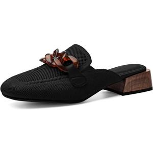 Mousse Fit Women Flat Mules Commute Pointed Toe Mules Flats Slip On Slides Walking Shoes (Dark, Adult, Women, 6, Numeric, US Footwear Size System, Medium)