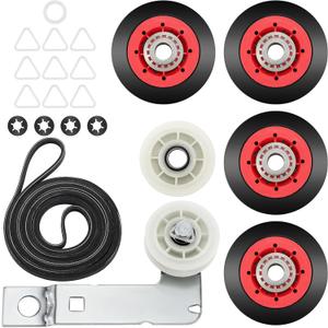 4392067 Dryer Repair Kit &W10837240 Dryer Idler Pulley Compatible for Kenmore,Maytag Whirl-poo Elite Dryers,Includes WPW10314173 Roller Drum Support Kit,661570v Dryer Belt,279640 Idler Pulley MIFLUS