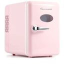 Mini Beverage Cooler for Office, Pink
