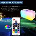 Pool Lights, Upgraded Rechargeable Submersible LED Lights with 16 High-Brightness LEDs, IP68 Waterproof 20 Colors Hot Tub Underwater Pool Light for In-Ground & Above-Ground Pool 2 Pack