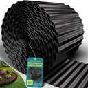 50FT Black Corrugated Metal Landscape Edging Flexible & Rustproof Garden Edging Border, Decorative Metal Trim for Flower Beds, Lawn, Driveway, Walkway & Raised Beds