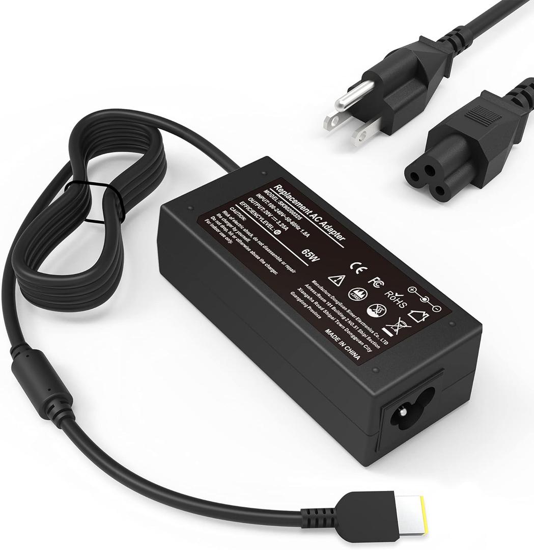 65W Laptop Charger for Lenovo ThinkPad X1 X270 X240 X240S X250 T470 T450S T440 T440S T460S T460 T450 T440P T540P T470S T431S T560 T570 T550 E570 E560 E550 E540 G50-45 G50-80 Power Supply
