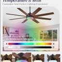 Fanbulous 60 Inch RGB Ceiling Fans with Lights and Remote&APP Control, Black Smart Ceiling Fan with Quiet Reversible DC Motor, 6 Speeds, 3CCT, Dimmable, Large Ceiling Fan for Living Room Bedroom
