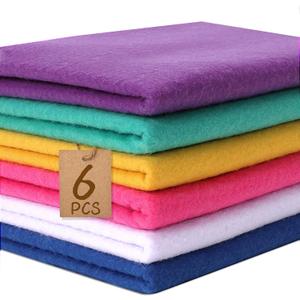 XSEINO 6 Rolls 12"x35" Large Felt Sheets(5.8Yds Total), 1.4mm Thick Nonwoven Fabric for Sewing, 6 Memphis Series Colors, Bulk DIY Craft Supplies for Bags, Garland, Decor