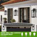 FILIYANO 16 inch Dusk to Dawn Outdoor Wall Light - 2 Pack Exterior Waterproof Outside Lighting, Modern Porch Sconces, Wall Mounted Fixtures, Industrial Anti-Rust Matte Black Lantern for Front Door