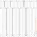 12 PCS Clear Glass Hurricane Candle Holder SleeveD:2.5" H:14" Bottomless Cylinder Glass Candleholder, Open Flame Candle Chimney Tube Cover,Open Ended Candle Shade