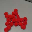 Red Pom Poms Christmas Faux Fur Pompom Ball Acrylic Large Red Pompoms Crafts Holiday Pom Balls Fluffy Plush Pompom for DIY Christmas Costume Supplies Party Decorations, 2 Inches (30 Pieces)