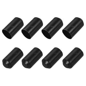 MECCANIXITY 8Pcs Heat Shrink End Cap 30mm ID x 60mm L 2:1 Ratio Heat Shrink Tubing Caps Lined Sealed Waterproof Adhesive for Electrical Wire Cable, Black