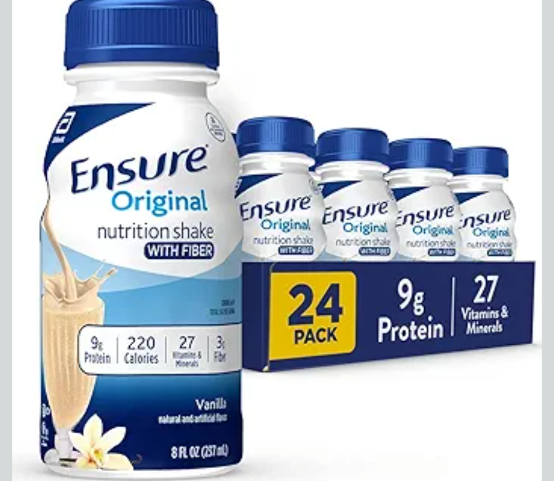 Ensure Original Vanilla Nutrition Shake with Fiber| Meal Replacement Shake | Ready To Drink | 9g Protein, 27 Vitamins and Minerals | 8 fl oz - 24 Pack, Best By: 1/JAN/2027