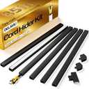 Delamu Black Cord Hider, 85in Cord Covers for Wires on Wall, One-Cord Cable Hider, Wire Hiders Wire Covers for TV Cords on Wall, Easy Mount Cable Cover Management Kit, 6X L14.2 W0.59 H0.4in, Black