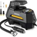 AstroAI Tire Inflator Portable Air Compressor Tire Air Pump for Car Tires - Car Accessories, 9.8Ft Cord 12V DC-Powered Auto Pump with Digital Pressure Gauge, LED Light for Bicycle, Balloons, Yellow (Medium)