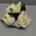Artificial Fake Flowers Peony 7 Flower Heads Silk Flower Arrangements Wedding Bouquets Decorations Plastic Floral Table Centerpieces Home Kitchen Garden Party Decor (White)