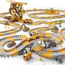 iHaHa 299 PCS Construction Race Tracks Boys Toys, 6 PCS Engineering Cars and Flexible Race Track Playset Create A Engineering Road Gifts Toys for 3 4 5 6 Year Old Boys Kids