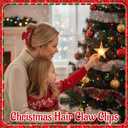 4 Pcs Christmas Hair Claw Clips for Women Girls Green Gold Hair Clips Cute Rhinestone Red Blue Banana Clamp for Christmas Women Accessories