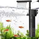 hygger Internal Aquarium Filter, 5-in-1 Submersible Power Fish Tank Filter, Adjustable Wave Maker & Air Bubbler, Quiet Turtle Tank Filter for 15-30 Gallon Freshwater Saltwater, 210GPH, 10W