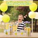Mumufy 100 Pack Lemon Stand Cups 9oz Disposable Plastic Cups with Lids and Straws Cup Lemon Stand Supplies Yellow Lemons Cold Beverage Drinking Cup for Iced Smoothie Juice Tea