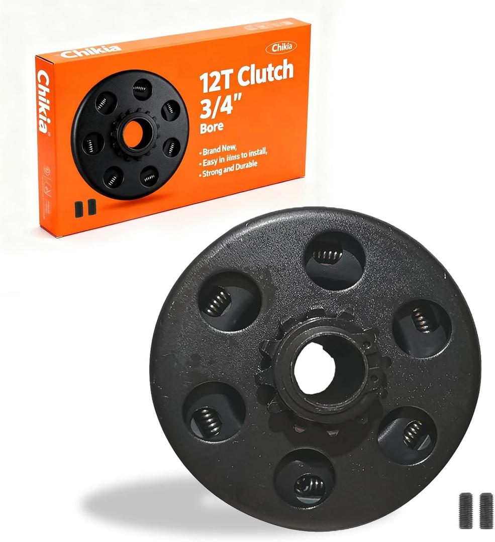 Chikia Go Kart Mini Bike Predator 212cc 12T Clutch 3/4" Bore 12 Tooth 35 Chain Centrifugal Chikia Replacement for Honda GX160 GX200 196CC and GX160 GC160 Up to 6.5 hp Minibike Lawnmower Fun Kart