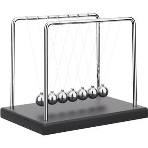 QLKUNLA Newtons Cradle Balance Balls Science Physics Gadget Desktop Decoration Kinetic Motion Toy for Home and Office, (7 Beads)