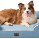 EHEYCIGA Orthopedic Dog Beds for Large Dogs, Waterproof Memory Foam Large Dog Bed with Sides, Non-Slip Bottom and Egg-Crate Foam Pet Couch Bed with Washable Removable Cover, Washed Blue
Blue,Grey Dog Bed