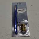 Jatzde Mini Portable Pocket Fish Rod Pen Aluminum Alloy Fishing Rod Pole Reel Combos (Blue)