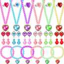 Kids Jewelry for Girls, 30pcs Princess Dress Up Play Jewelry Toys for Girl 4-6, Toddler Necklace Bracelet Ring Clip on Earrings, Costume Jewelrys, Easter Birthday Gift for 3 4 5 6 7 8 Year Old Girl