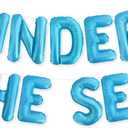 PartyForever UNDER THE SEA Balloons Banner Light Blue Mermaid Birthday Party or Baby Shower Decorations Sign Ocean Themed