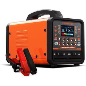 2026 Upgraded 0-20A Car Battery Charger, 12V/24V Heavy Duty Smart Fully Automatic Battery Maintainer with Color LCD Screen, 10-Mode Pulse Repair Trickle Charger for Car Truck Boat Motorcycle