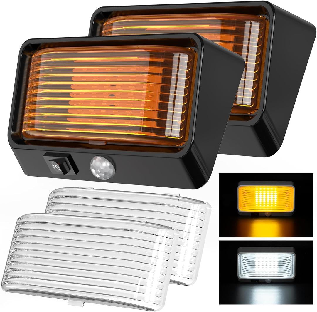 BlueFire RV Exterior LED Porch Light with Motion Sensor  Waterproof, Energy Efficient, Easy Installation, Bright Outdoor LED Lighting for Camper, Trailer, Motorhome (Black)