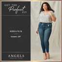 Angels Forever Young Women's Jeanie Lift Mid-Rise Straight Ankle Jeans (Blue) 6