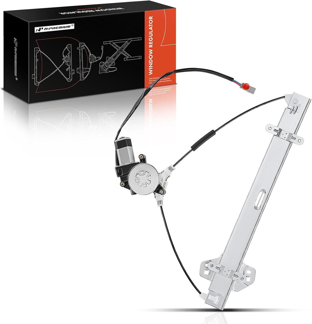 A-Premium Power Window Regulator with Motor Compatible with Honda Civic 2001-2005 (Sedan, US Built Only) Front Right Passenger Side