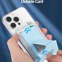 Miroddi for Magsafe Wallet Stand, Magnetic Phone Wallet for iPhone 16/15/14/13/12 Series, Leather Magnetic Cards Holder, Fits 5 Cards, RFID Blocking, Slim, Blue