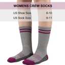 eallco Womens Crew Socks Athletic Calf Work Socks Running Long Cushioned Sole Socks 6 Pairs (M)
