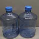 Hoolerry 2 Pieces Water Bottle 1 Gallon Round Plastic Water Jug with Handle Reusable Leak Proof Bottle for Gym Sports Office Daily Cold Liquids Drinking Use, Blue