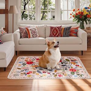 Washable Pee Pads for Dogs 2 Pack, Puppy Pads with Pheromones, 2026 Upgraded PuppyPad 40"x26" Super Absorbent Quick Dry Dog Training Pads, Waterproof & Non-Slip Whelping Pads for Crate,Floor,Sofa (Pink Garden)