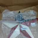 Patriotic Metal Barn Star Wall Decor, 16.5inch Hanging Country Rustic Metal Star for July 4th Decoration