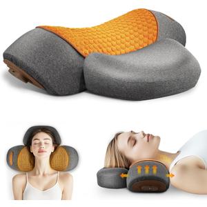 3-in-1 Neck Massage Pillowwith Heat, Massage, and Traction Stretching,Deep Tissue Massage Relieves Shoulder and Neck Muscle Pain and Stiffness,Suitable for Men and Women, Grey
