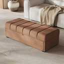 Captain Winters Ottoman with Storage, Storage Ottoman Bench with Safety Hinge,Large End of Bed Bench,Upholstered Entryway Bench with Seating for Bedroom, Living Room, Put 500 Books,Brown