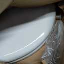 Mayfair Linden Slow Close Toilet Seat, Non Slip Heavy Duty Wood, Easy Install, Round, White