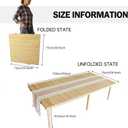 Amdermi Folding Picnic Table with Table Runner, Portable Boho Low Picnic Table for Indoor Outdoor, 60" x 30" Wooden Table for Camping, Wedding, Beach, Garden, Party(Large Size for 6-8)