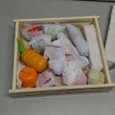 FUN LITTLE TOYS 35PCS Wooden Play Food for Kids Kitchen, Pretend Cutting Food Toys with Wooden Tray, Dishes and Knife for Kids, Pretend Play Food for Christmas Birthday Gifts