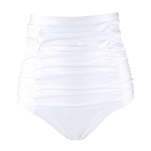 RELLECIGA Women's High Waisted Bikini Bottom Tummy Control Ruched Full Coverage Swim Bottom M
