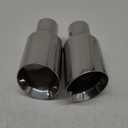 Upower Pack of 2 Exhaust Tip 2.5 inch Inlet 4 inch Outlet 9" Long 304 Stainless Steel 2.5" to 4" Diesel Exhaust Tailpipe Tip Double Wall Slant Cut