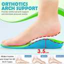 Ailaka Kids Orthotic Arch Support Insoles, PU Foam Cushioning Arch Support Shoe Insert for Overpronation Children Toddlers Flat feet, Plantar Fasciitis (4-6 M US Big Kid)
