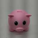 Piggy Bank for Adults and Kids, Must Break to Open Solid ABS Money Bank, Cute DIY Sticker Piggy Bank, Unopenable Money Box, 4.72 Inch