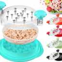 3rd Gen Chicken Shredder Tool Twist Large with Detachable Plate for Easy Transfer, Chicken Breast Shredder, Meat Shredder, Strong Anti-Slip Strip Base, Visible Lid, Ergonomic Handle, Dishwasher Safe