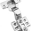 2pcs 35mm Concealed Hinge Face Frame Mounting Concealed Hinges, Kitchen Cabinet Door Hinges Damper Cupboard Closet Door Hardware Furniture Accessories with Screw