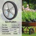 14" x 1.75" Universal Wheels, 2.45" Centered Hub Length, 1/2" Bore