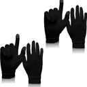 Pure Silk Glove Liners Pack of 2 | Soft & Comfortable | Touchscreen Thermal Gloves | Natural Wear | Unisex | with Wash Bag (Medium, Jet Black)